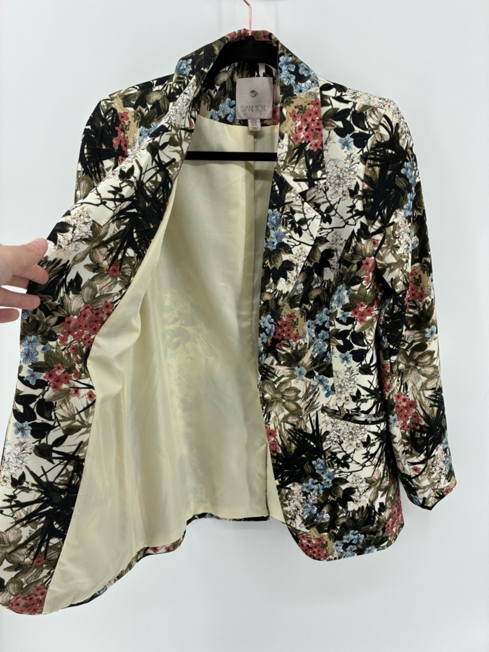 Floral Print Women's Blazer Jacket - Multicolor - Picture 4 of 9